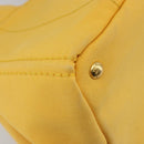 PRADA Canapa M Hand Bag Canvas Yellow Gold Auth 190356A-16