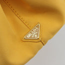 PRADA Canapa M Hand Bag Canvas Yellow Gold Auth 190356A-17
