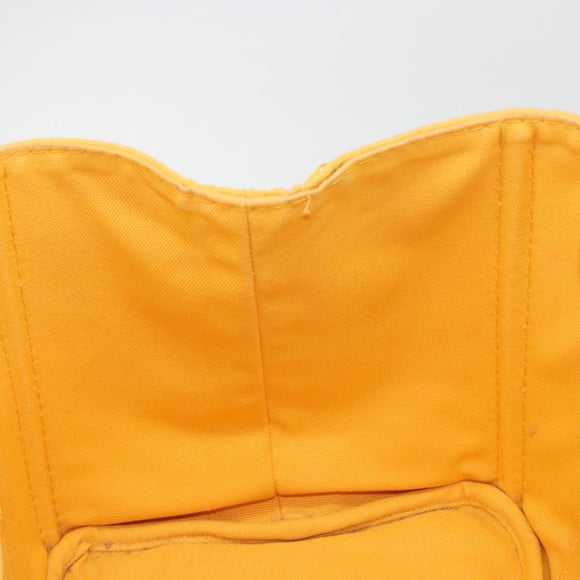 PRADA Canapa M Hand Bag Canvas Yellow Gold Auth 190356A