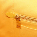 PRADA Canapa M Hand Bag Canvas Yellow Gold Auth 190356A-21