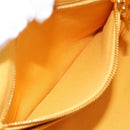 PRADA Canapa M Hand Bag Canvas Yellow Gold Auth 190356A-24
