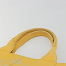 PRADA Canapa M Hand Bag Canvas Yellow Gold Auth 190356A-8