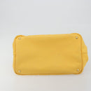 PRADA Canapa M Hand Bag Canvas Yellow Gold Auth 190356A-5