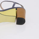 FENDI Ankle Strap Sandals Leather Multicolor Gold Auth 190357M-10