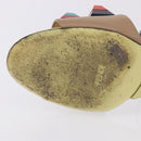 FENDI Ankle Strap Sandals Leather Multicolor Gold Auth 190357M-26