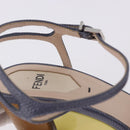 FENDI Ankle Strap Sandals Leather Multicolor Gold Auth 190357M-32