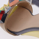 FENDI Ankle Strap Sandals Leather Multicolor Gold Auth 190357M-34