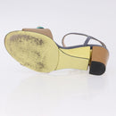 FENDI Ankle Strap Sandals Leather Multicolor Gold Auth 190357M-7