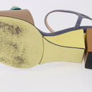 FENDI Ankle Strap Sandals Leather Multicolor Gold Auth 190357M-9