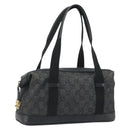 GUCCI GG Canvas Hand Bag Black Gold 92734 Auth 190358A-1