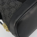 GUCCI GG Canvas Hand Bag Black Gold 92734 Auth 190358A-11