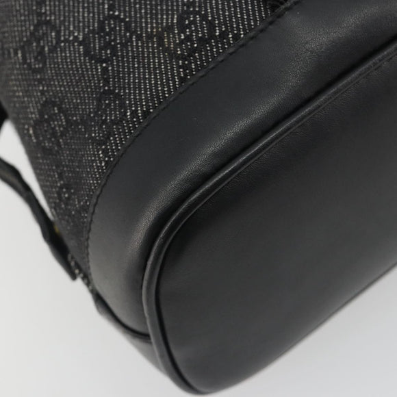 GUCCI GG Canvas Hand Bag Black Gold 92734 Auth 190358A