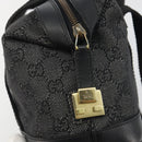GUCCI GG Canvas Hand Bag Black Gold 92734 Auth 190358A-14