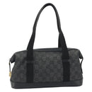 GUCCI GG Canvas Hand Bag Black Gold 92734 Auth 190358A-2