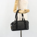 GUCCI GG Canvas Hand Bag Black Gold 92734 Auth 190358A-22