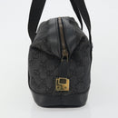 GUCCI GG Canvas Hand Bag Black Gold 92734 Auth 190358A-5