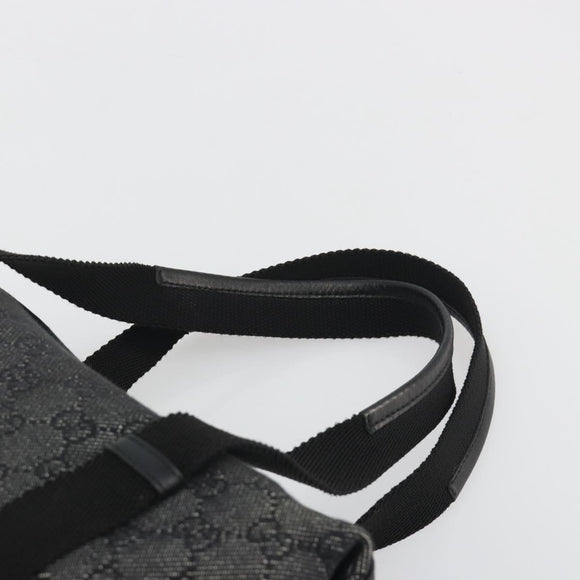 GUCCI GG Canvas Hand Bag Black Gold 92734 Auth 190358A