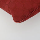 GUCCI GG Canvas Shoulder Bag Red Silver 113013 Auth 190359-15