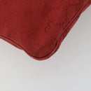 GUCCI GG Canvas Shoulder Bag Red Silver 113013 Auth 190359-17