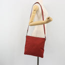 GUCCI GG Canvas Shoulder Bag Red Silver 113013 Auth 190359-23