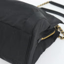PRADA Chain Shoulder Bag Nylon Black Gold Auth 190360A-14