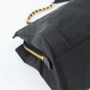 PRADA Chain Shoulder Bag Nylon Black Gold Auth 190360A-9