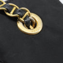 PRADA Chain Shoulder Bag Nylon Black Gold Auth 190360A-10