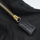PRADA Chain Shoulder Bag Nylon Black Gold Auth 190360A-18