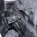 PRADA Chain Shoulder Bag Nylon Black Gold Auth 190360A-22
