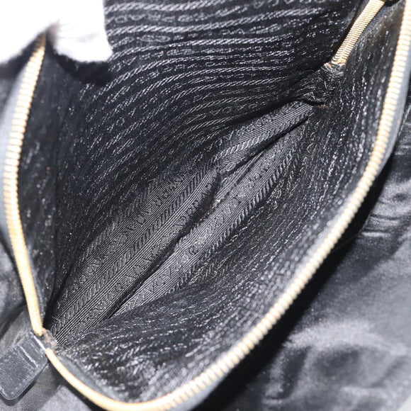 PRADA Chain Shoulder Bag Nylon Black Gold Auth 190360A