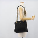 PRADA Chain Shoulder Bag Nylon Black Gold Auth 190360A-26