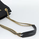 PRADA Chain Shoulder Bag Nylon Black Gold Auth 190360A-7
