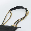 PRADA Chain Shoulder Bag Nylon Black Gold Auth 190360A-8