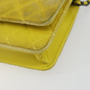 CHANEL Matelasse Chain Shoulder Bag Velor Yellow Silver CC Auth 190362A-10