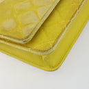 CHANEL Matelasse Chain Shoulder Bag Velor Yellow Silver CC Auth 190362A-11