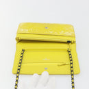 CHANEL Matelasse Chain Shoulder Bag Velor Yellow Silver CC Auth 190362A-16