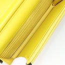 CHANEL Matelasse Chain Shoulder Bag Velor Yellow Silver CC Auth 190362A-18