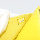 CHANEL Matelasse Chain Shoulder Bag Velor Yellow Silver CC Auth 190362A-24