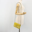 CHANEL Matelasse Chain Shoulder Bag Velor Yellow Silver CC Auth 190362A-26