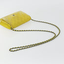 CHANEL Matelasse Chain Shoulder Bag Velor Yellow Silver CC Auth 190362A-7