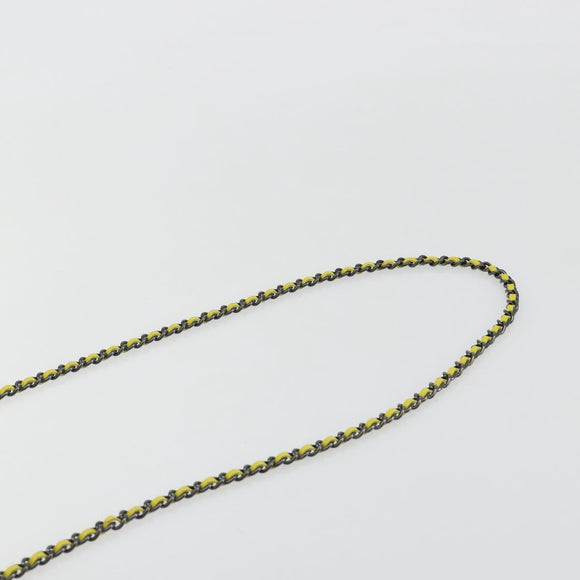 CHANEL Matelasse Chain Shoulder Bag Velor Yellow Silver CC Auth 190362A
