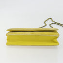 CHANEL Matelasse Chain Shoulder Bag Velor Yellow Silver CC Auth 190362A-9