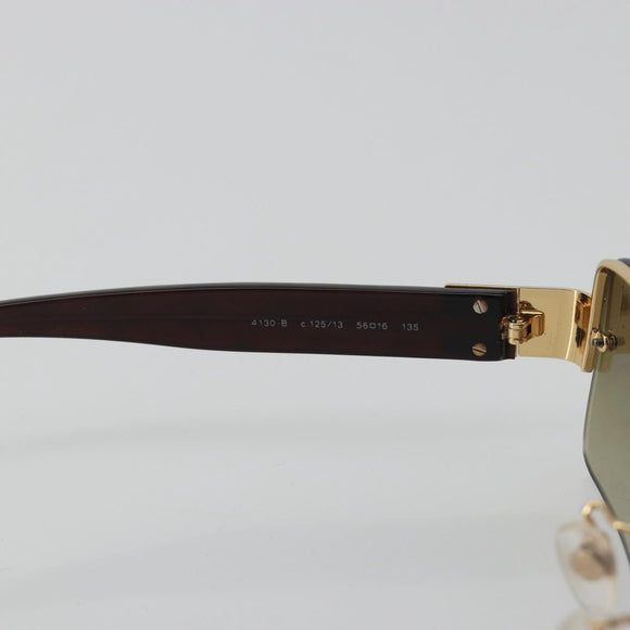 CHANEL COCO Mark Sunglasses plastic Brown CC Auth 190363