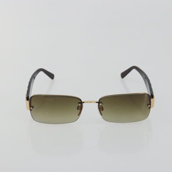 CHANEL COCO Mark Sunglasses plastic Brown CC Auth 190363