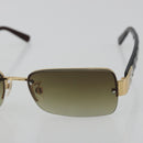 CHANEL COCO Mark Sunglasses plastic Brown CC Auth 190363-7