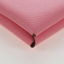 HERMES Calvi Card Case Leather Pink Auth 190365M-14