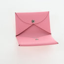HERMES Calvi Card Case Leather Pink Auth 190365M-9