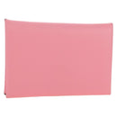HERMES Calvi Card Case Leather Pink Auth 190365M-1