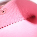 HERMES Calvi Card Case Leather Pink Auth 190365M-11