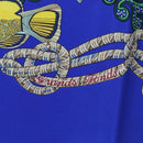HERMES Carre 90 Scarf ”Grands Fonds” Silk Blue Auth 190368M-11